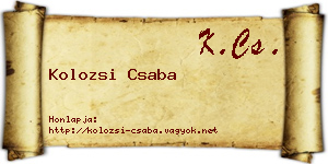 Kolozsi Csaba névjegykártya