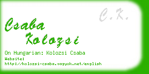 csaba kolozsi business card